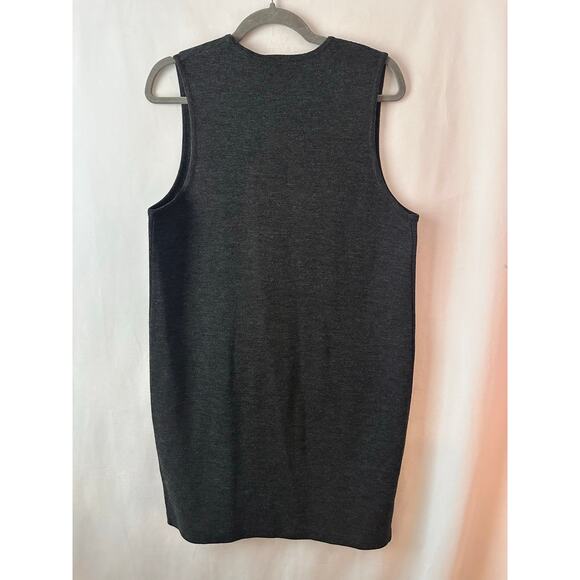 Vintage Preview Collection 100% Merino Wool Long Line Sweater Vest Gray Small - Picture 4 of 4